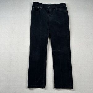Lauren Ralph Lauren‎ Pants Womens 2 Corduroy Solid Black Classic Straight